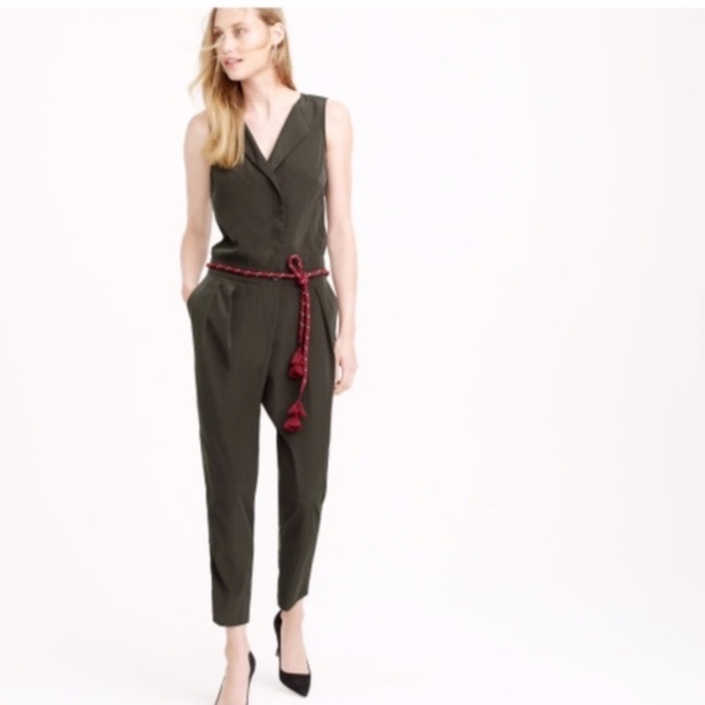 J.Crew Sleeveless Trench Jumpsuit NAVY 2P